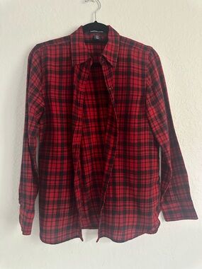 American Living Red and Black Plaid Shirt Small
